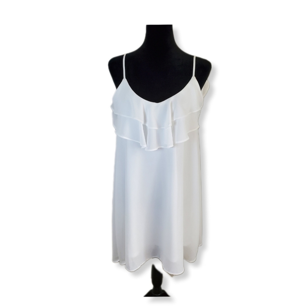 Lulus Impress the Best White Off Shoulder Dress Sz M